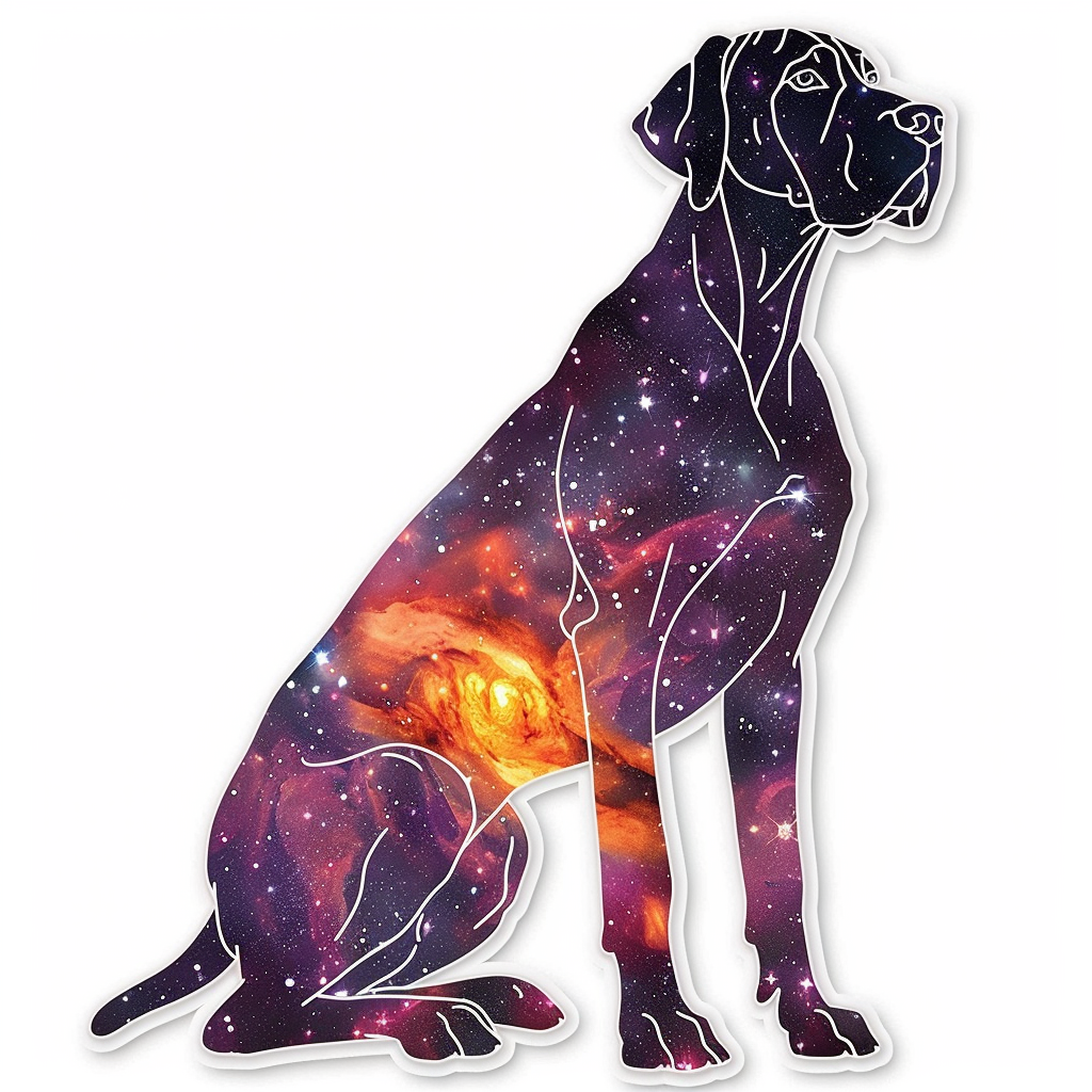 Adorable Great Dane Dog Expressive surreal Vinyl Decal Sticker for Car, Laptop, Tumbler and more # F017961