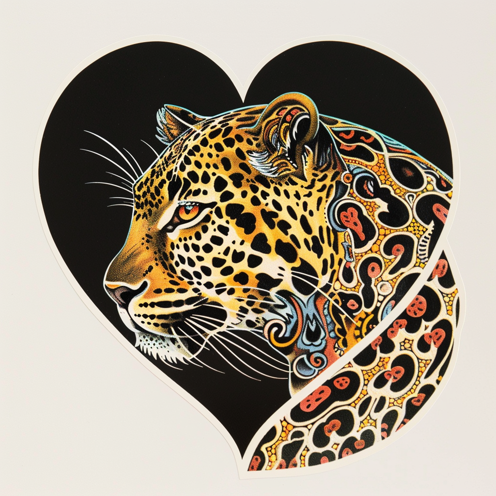 Leopard majestic Expressive surreal Vinyl Decal Sticker for Car, Laptop, Tumbler and more # F022536