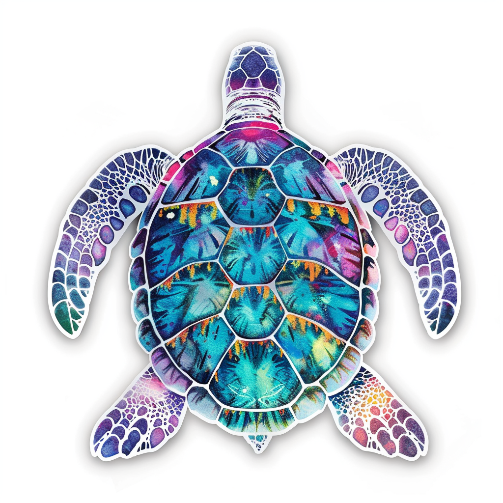 Sticker of a turtle majestic Expressive surreal Vinyl Decal Sticker for Car, Laptop, Tumbler and more # F021965