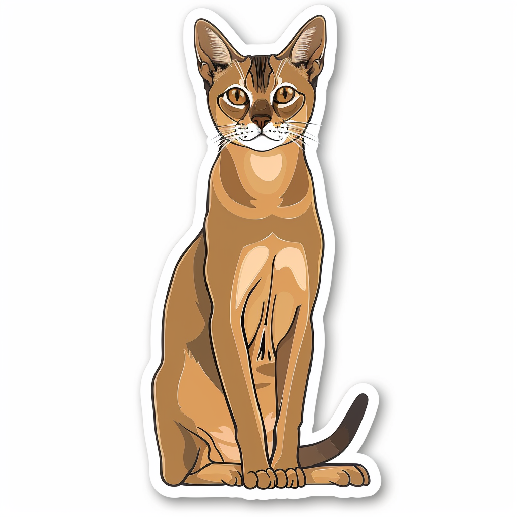 Abyssinian Cat astronaut majestic Expressive surreal Vinyl Decal Sticker for Car, Laptop, Tumbler and more # F021025-4" x 4"