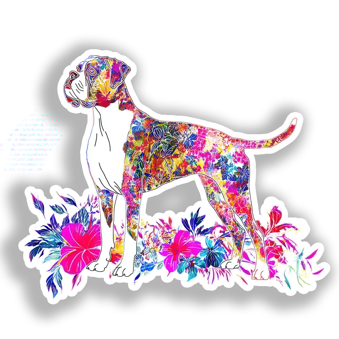 Boxer Dog Vinyl Decal Sticker for Car, Laptop, Tumbler and more # A018963-4" x 4"