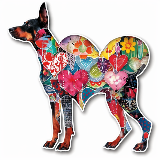 Doberman Pinscher Dog majestic Expressive surreal Vinyl Decal Sticker for Car, Laptop, Tumbler and more # F019535-4" x 4"