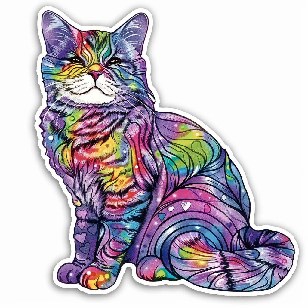 American Shorthair Cat majestic Expressive surreal Vinyl Decal Sticker for Car, Laptop, Tumbler and more # F018798