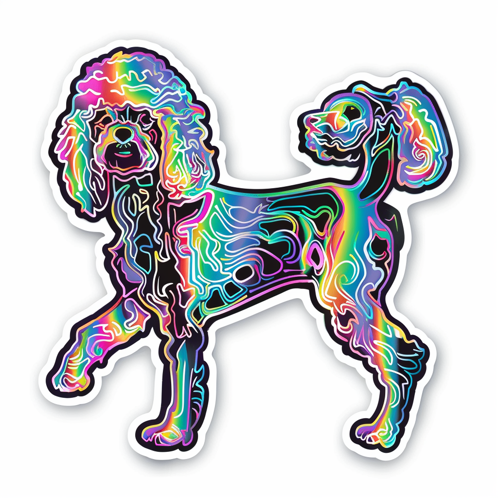 Poodle Dog cyber punk Vinyl Decal Sticker for Car, Laptop, Tumbler and more # F012575