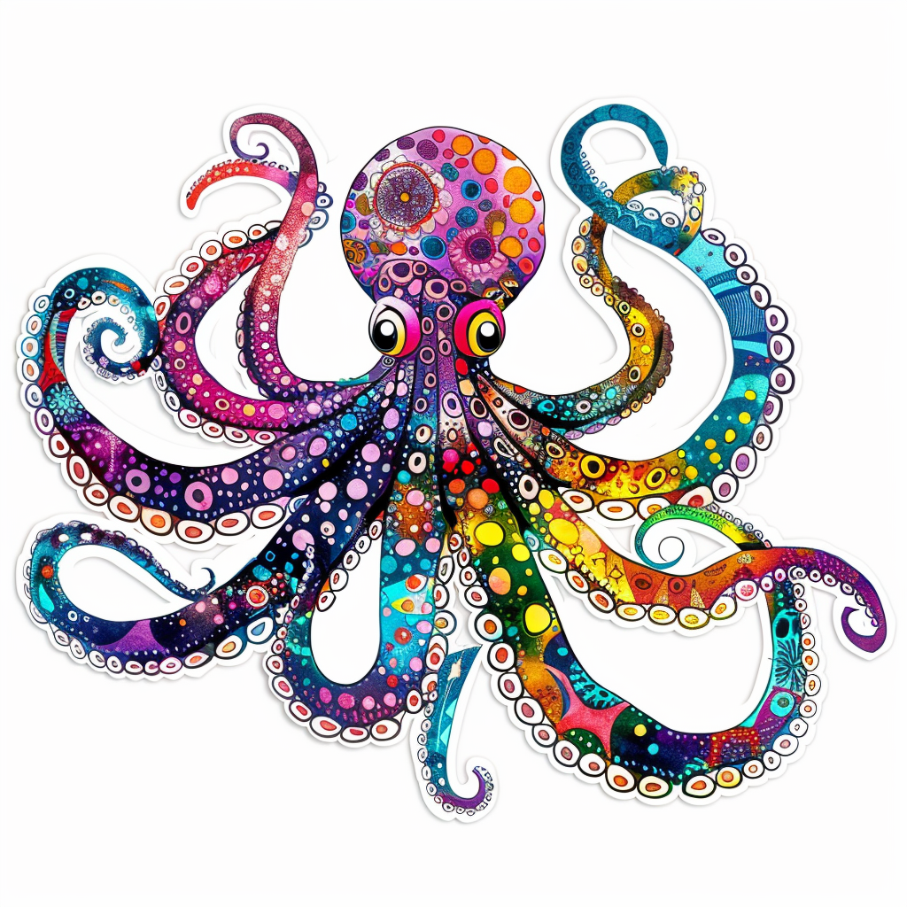 Sticker of an Octopus astronaut majestic Expressive surreal Vinyl Decal Sticker for Car, Laptop, Tumbler and more # F015647