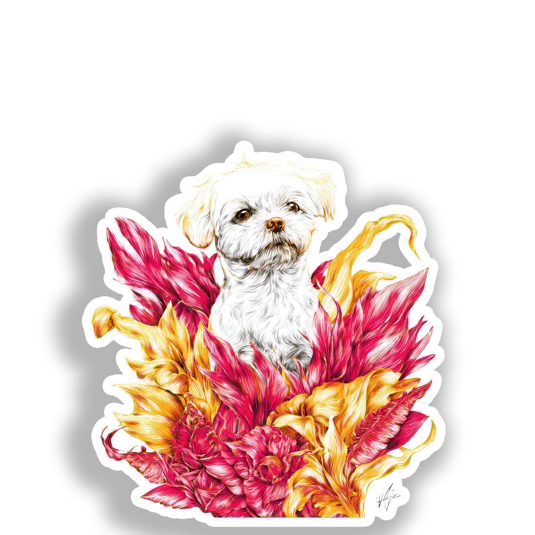 Maltese Dog Vinyl Decal Sticker for Car, Laptop, Tumbler and more # A019375-4" x 4"