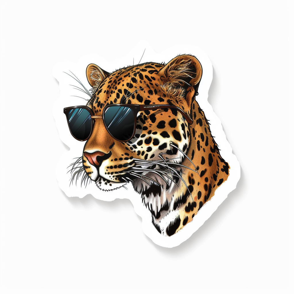 Leopard majestic Expressive surreal Vinyl Decal Sticker for Car, Laptop, Tumbler and more # F022448