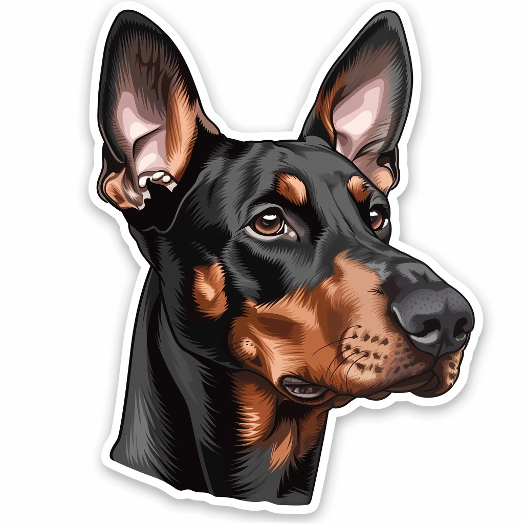 Doberman Pinscher Dog majestic Expressive surreal Vinyl Decal Sticker for Car, Laptop, Tumbler and more # F019310