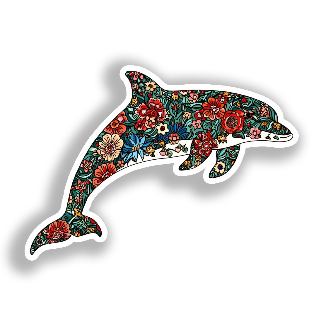 Dolphin Vinyl Decal Sticker for Car, Laptop, Tumbler and more # A018567-4" x 4"