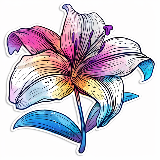 Lily flower majestic Expressive surreal Vinyl Decal Sticker for Car, Laptop, Tumbler and more # F023316