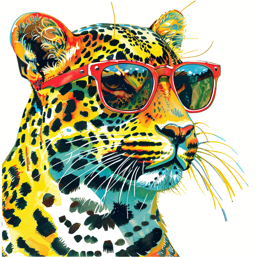 Leopard majestic Expressive surreal Vinyl Decal Sticker for Car, Laptop, Tumbler and more # F022421