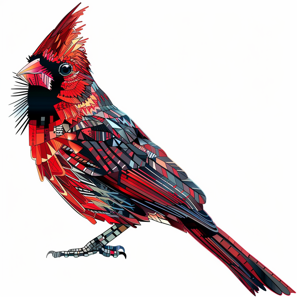 Sticker of a Cardinal Bird majestic Expressive surreal Vinyl Decal Sticker for Car, Laptop, Tumbler and more # F024233