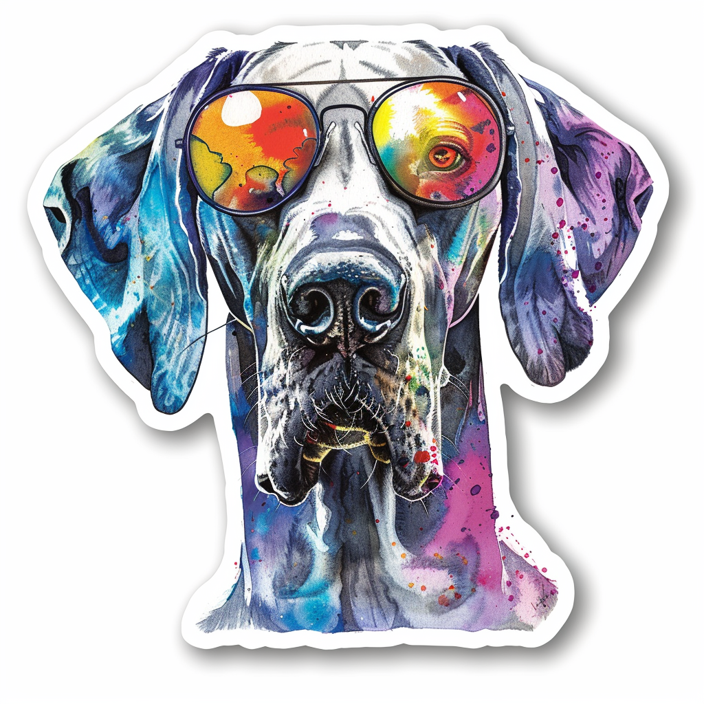 Great Dane Dog Expressive surreal Vinyl Decal Sticker for Car, Laptop, Tumbler and more # F022634