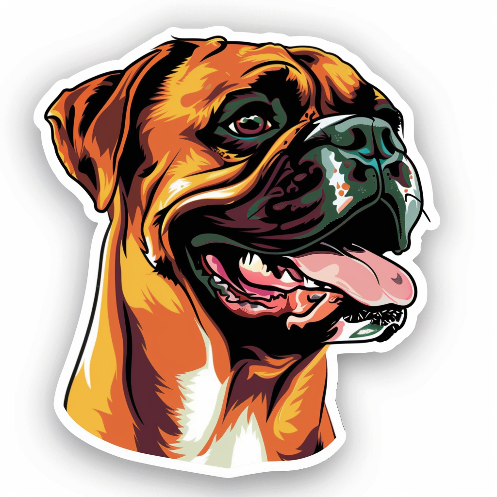 Boxer DogWhite Vinyl Decal Sticker for Car, Laptop, Tumbler and more # F07273