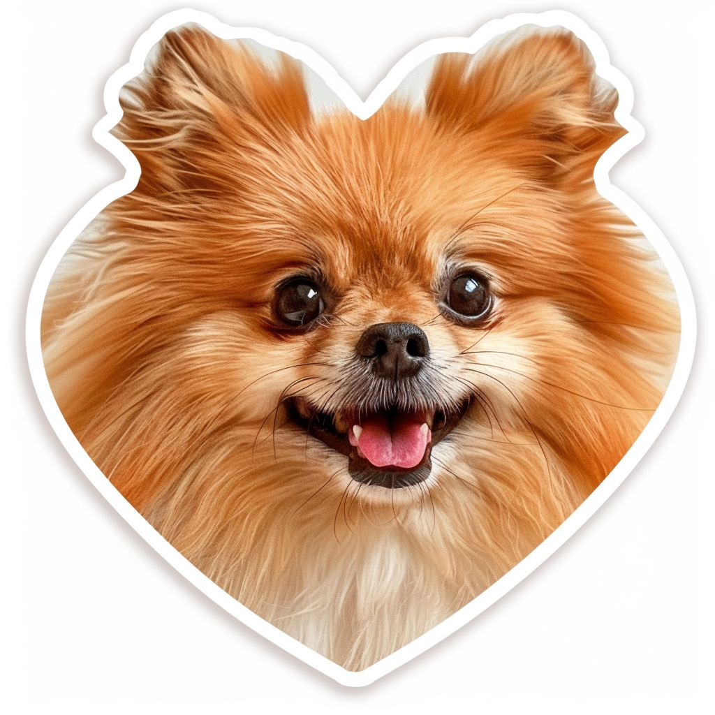Sticker of a Pomeranian Dog majestic Expressive surreal Heartcore Vinyl Decal Sticker for Car, Laptop, Tumbler and more # F014083