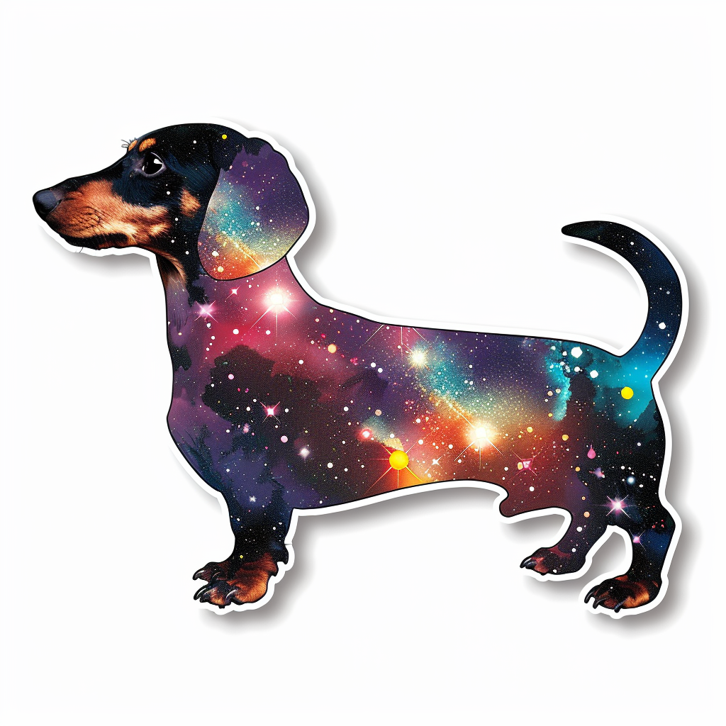 Dachshund Dog galaxy Vinyl Decal Sticker for Car, Laptop, Tumbler and more # F012954