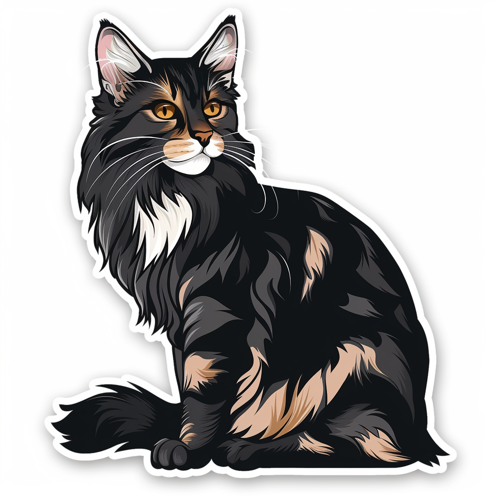 Maine Coon cat Vinyl Decal Sticker for Car, Laptop, Tumbler and more # F08012