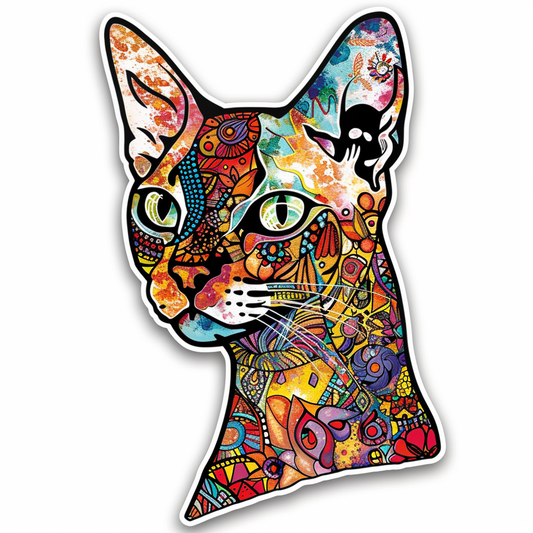 Abyssinian Cat astronaut majestic Expressive surreal Vinyl Decal Sticker for Car, Laptop, Tumbler and more # F021053-4" x 4"