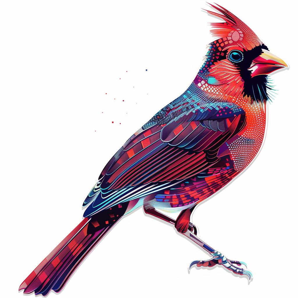Cardinal Bird majestic Expressive surreal Vinyl Decal Sticker for Car, Laptop, Tumbler and more # F024229