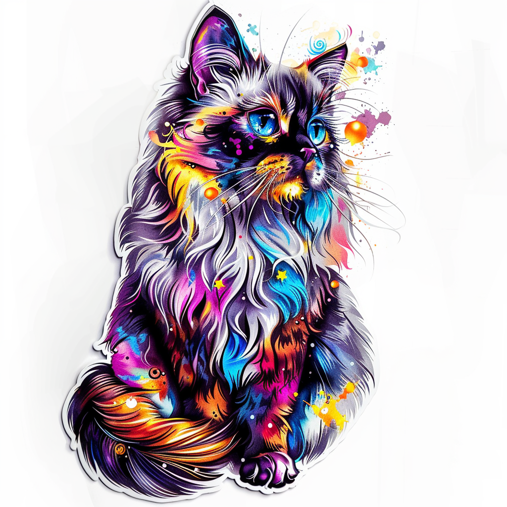 Ragdoll Cat Vinyl Decal Sticker for Car, Laptop, Tumbler and more # F010153