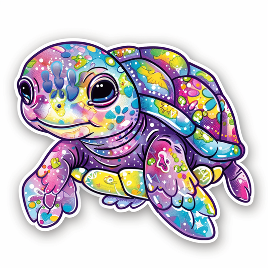 turtle majestic Expressive surreal Vinyl Decal Sticker for Car, Laptop, Tumbler and more # F022092-4" x 4"
