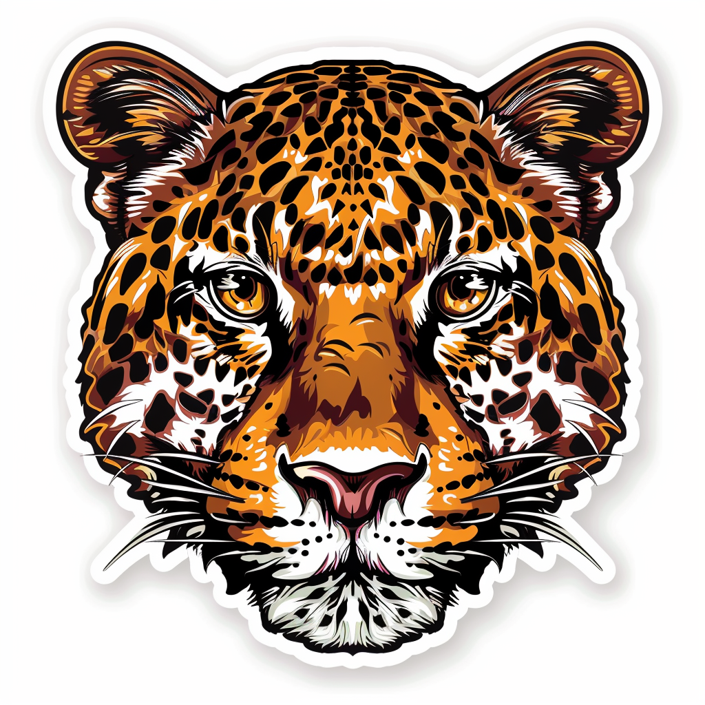 Leopard majestic Expressive surreal Vinyl Decal Sticker for Car, Laptop, Tumbler and more # F022600