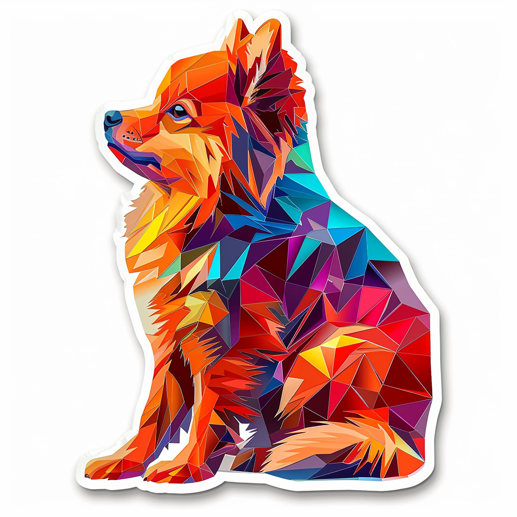 Sticker of a Pomeranian Dog majestic Expressive surreal Vinyl Decal Sticker for Car, Laptop, Tumbler and more # F013830