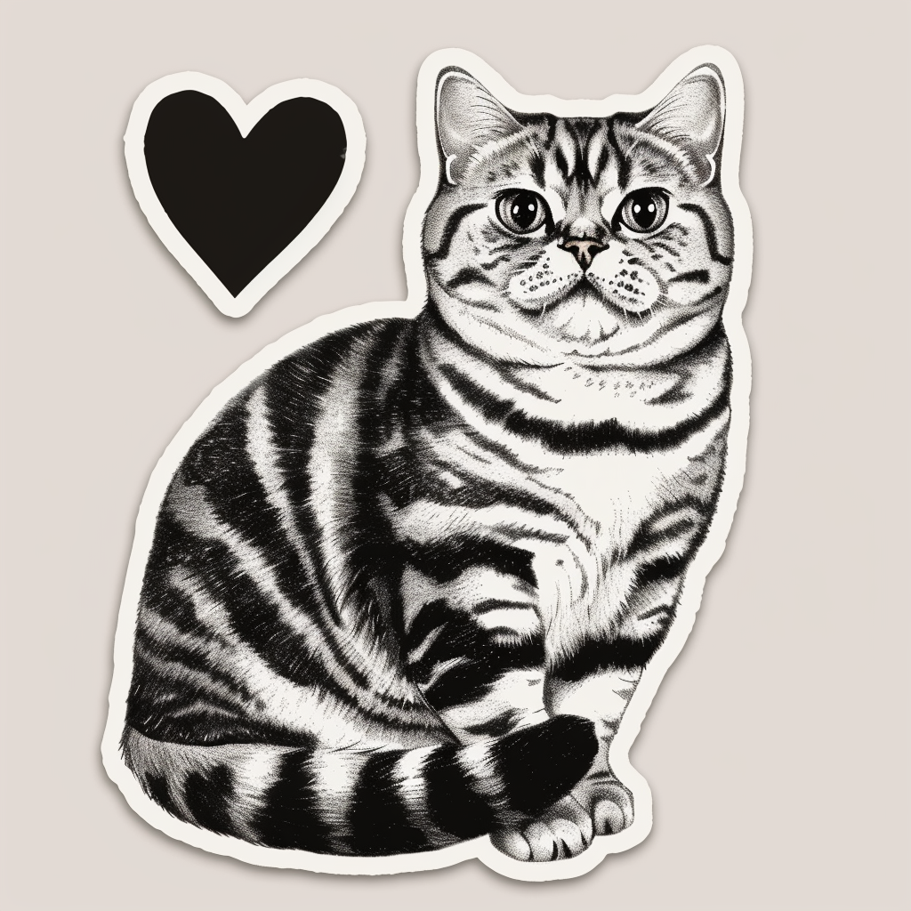 American Shorthair Cat majestic Expressive surreal Vinyl Decal Sticker for Car, Laptop, Tumbler and more # F018675