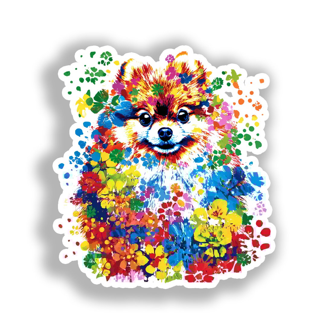 Pomeranian Dog Vinyl Decal Sticker for Car, Laptop, Tumbler and more # A017244-4" x 4"