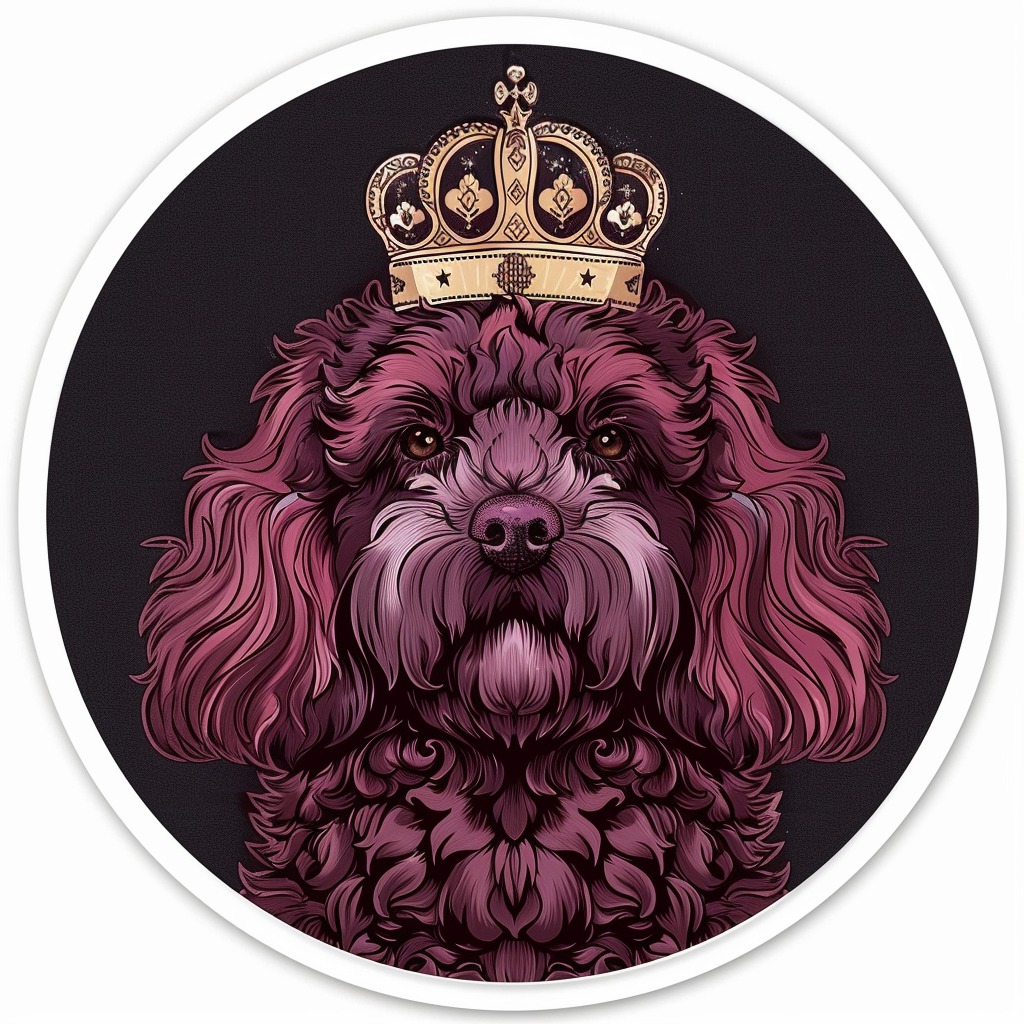 Poodle Dog crowned Vinyl Decal Sticker for Car, Laptop, Tumbler and more # F012551