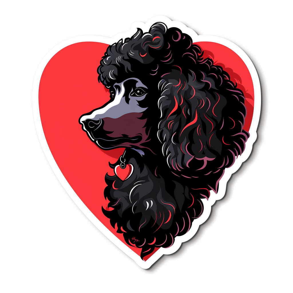Poodle Dog heartcore Vinyl Decal Sticker for Car, Laptop, Tumbler and more # F012409