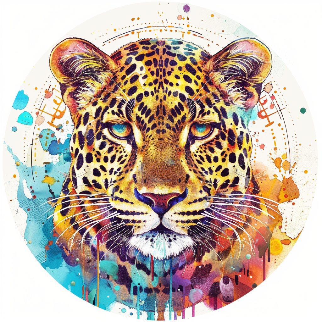 Leopard majestic Expressive surreal Vinyl Decal Sticker for Car, Laptop, Tumbler and more # F022456
