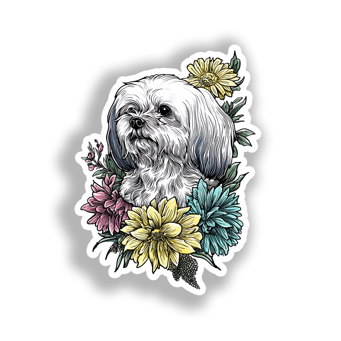 Maltese Dog Vinyl Decal Sticker for Car, Laptop, Tumbler and more # A019413-4" x 4"