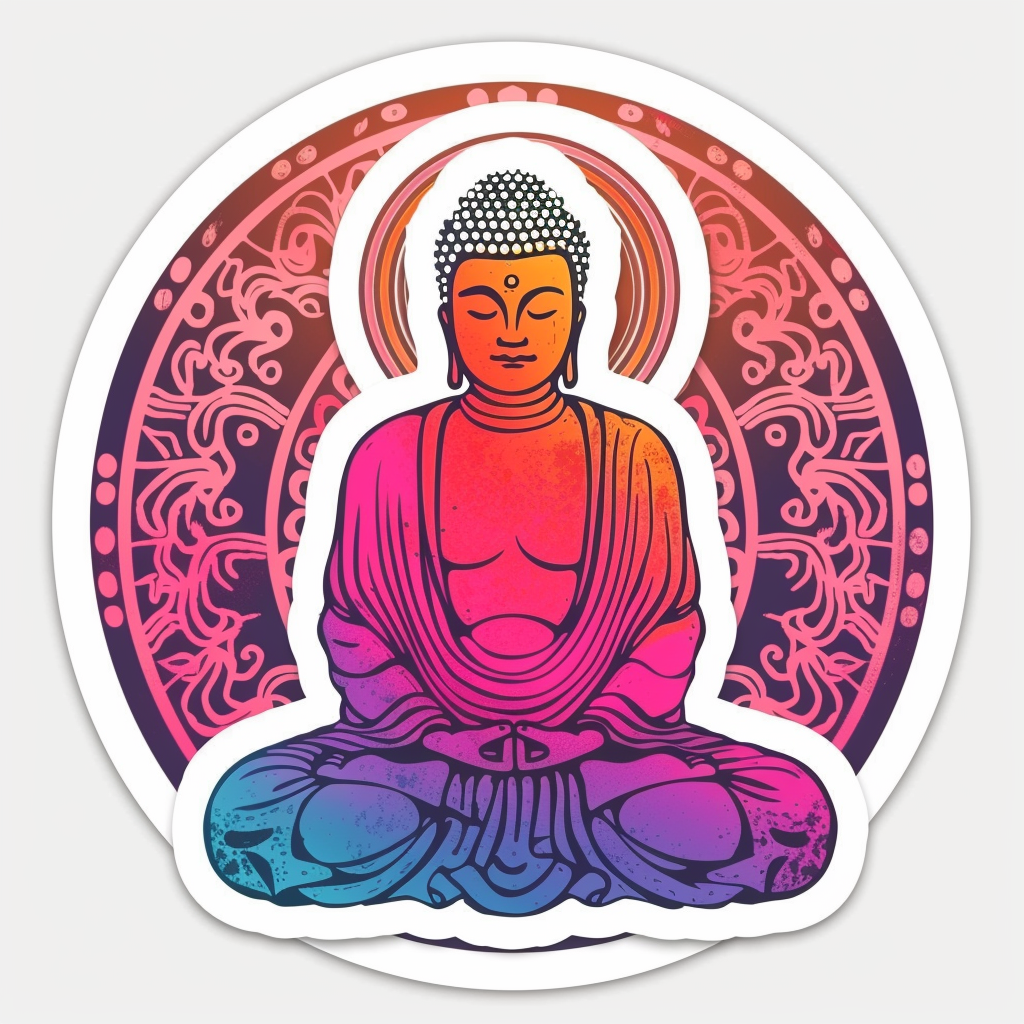 Buddha majestic Expressive surreal Vinyl Decal Sticker for Car, Laptop, Tumbler and more # F017062