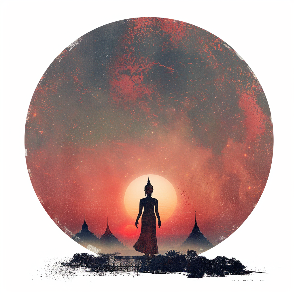 Sticker of a Buddha majestic Expressive surreal Vinyl Decal Sticker for Car, Laptop, Tumbler and more # F016863