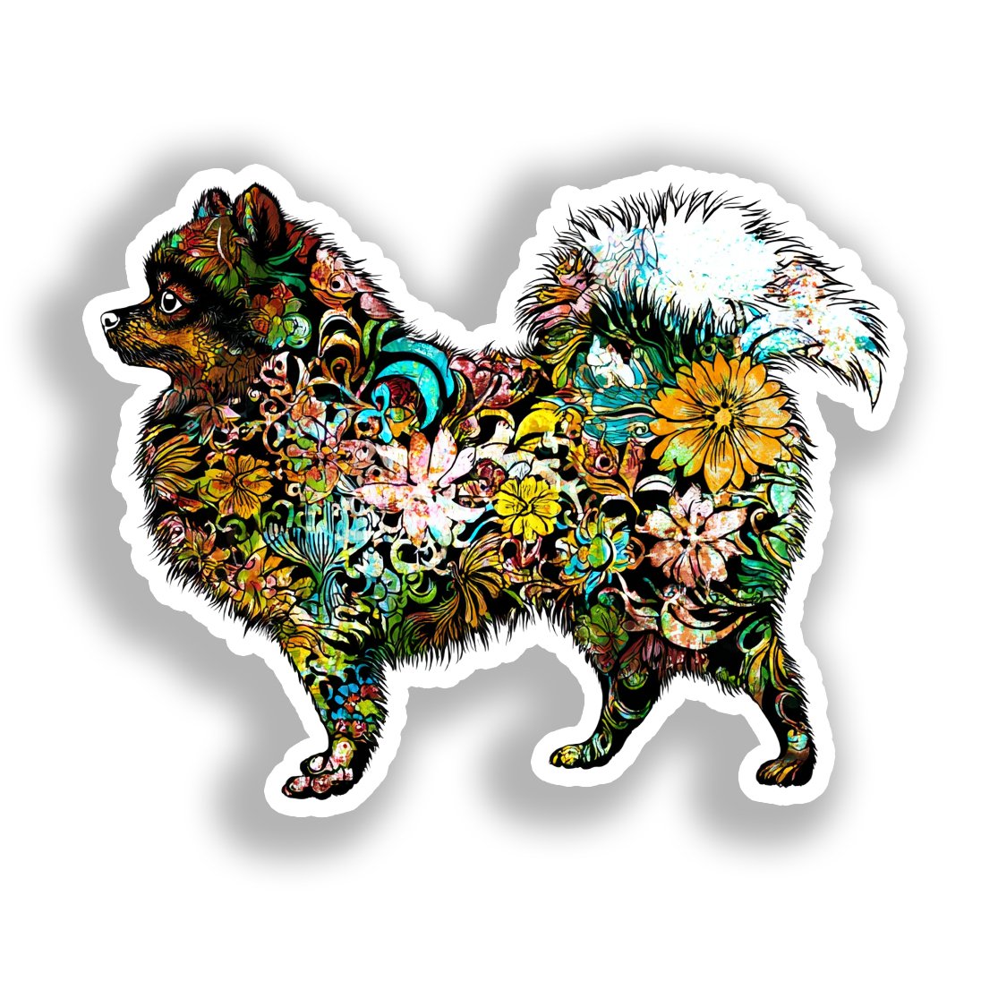 Pomeranian Dog Vinyl Decal Sticker for Car, Laptop, Tumbler and more # A017266-4" x 4"