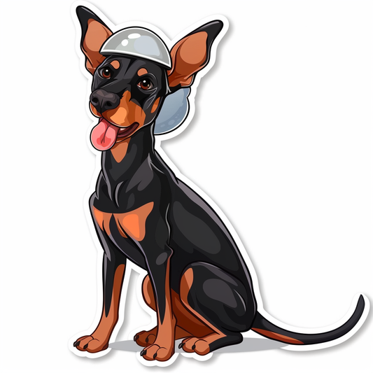 Cute and Adorable Doberman Pinscher Expressive surreal Vinyl Decal Sticker for Car, Laptop, Tumbler and more # F019648-4" x 4"