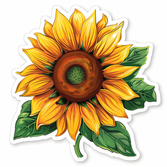 Sunflower flower majestic Expressive surreal Vinyl Decal Sticker for Car, Laptop, Tumbler and more # F023044