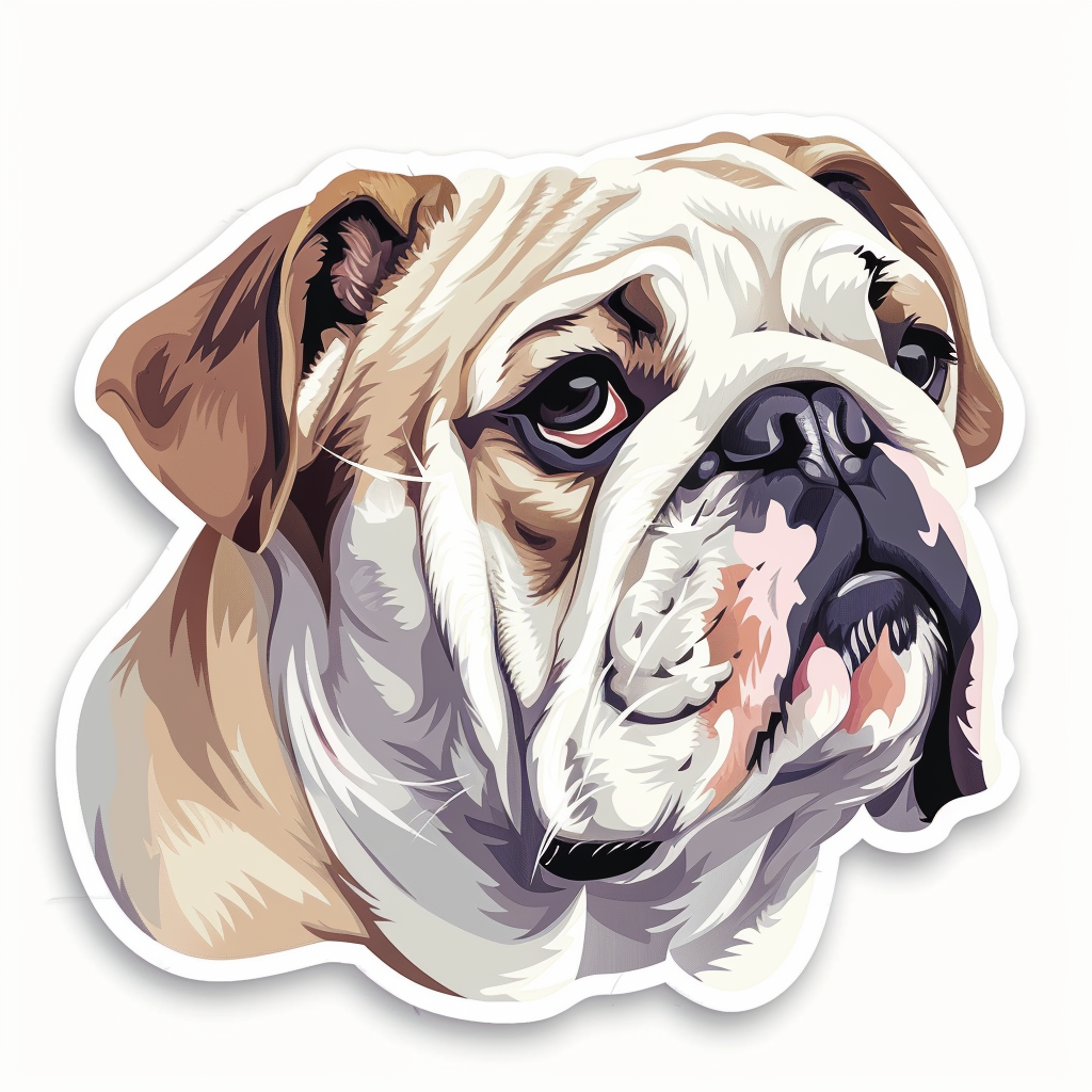 Bulldog Dog majestic Expressive surreal Vinyl Decal Sticker for Car, Laptop, Tumbler and more # F017327