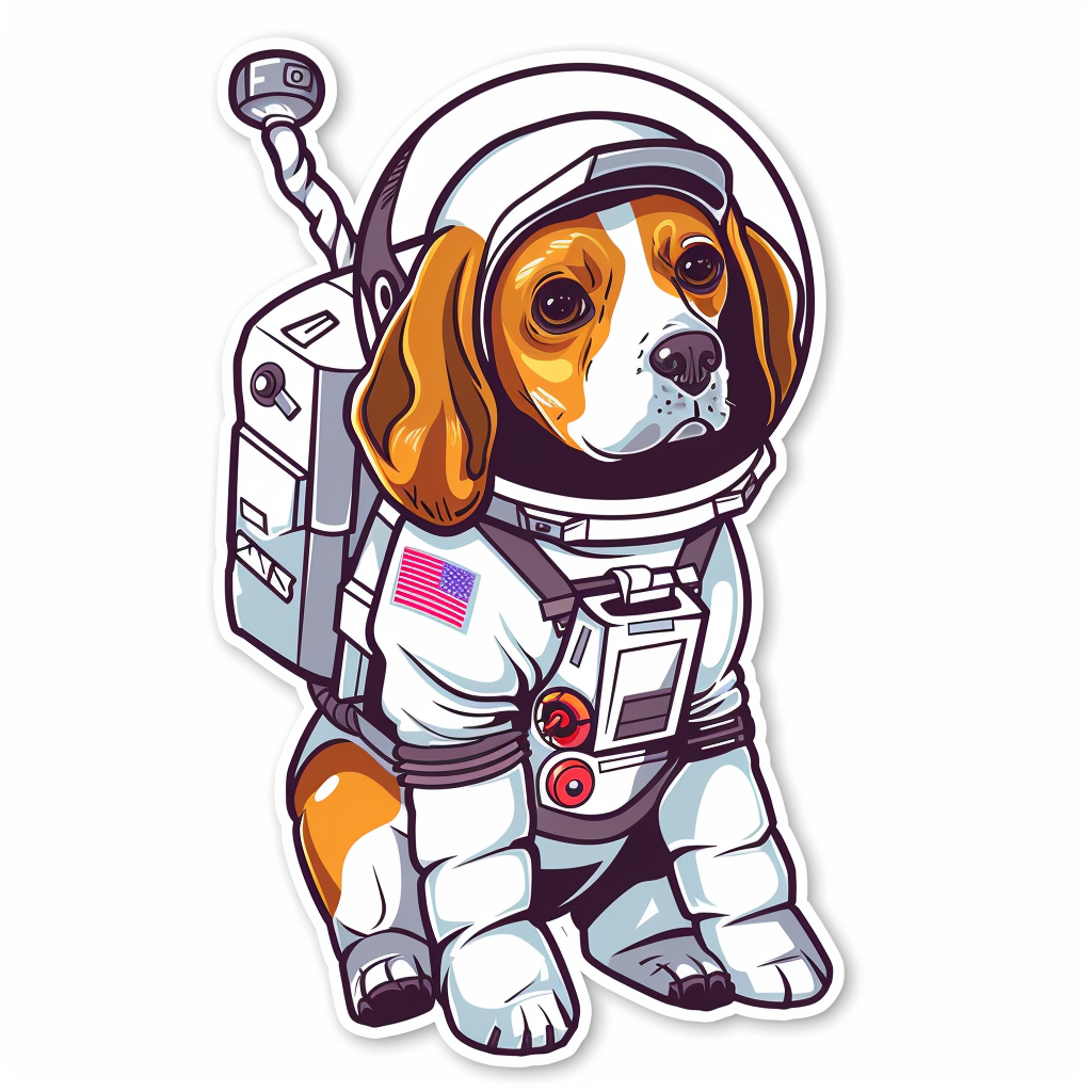 Beagle dog astronaut Vinyl Decal Sticker for Car, Laptop, Tumbler and more # F011995