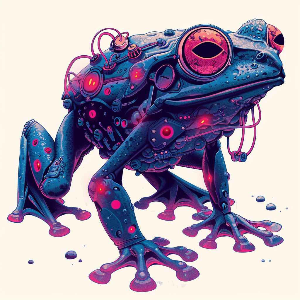 Sticker of a Frog cute and adorable Expressive surreal Vinyl Decal Sticker for Car, Laptop, Tumbler and more # F016707