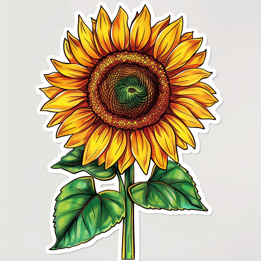 Sunflower flower majestic Expressive surreal Vinyl Decal Sticker for Car, Laptop, Tumbler and more # F022918