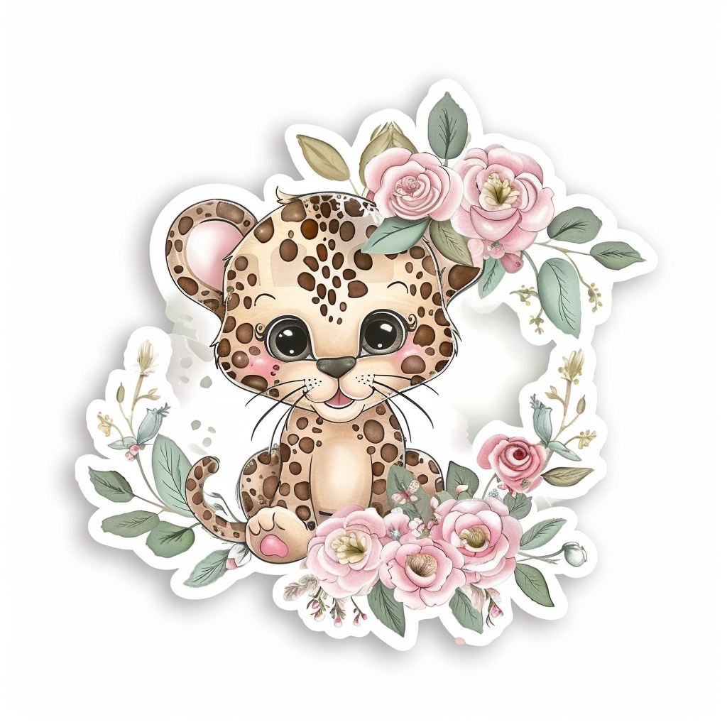 Leopard majestic Expressive surreal Vinyl Decal Sticker for Car, Laptop, Tumbler and more # F022562