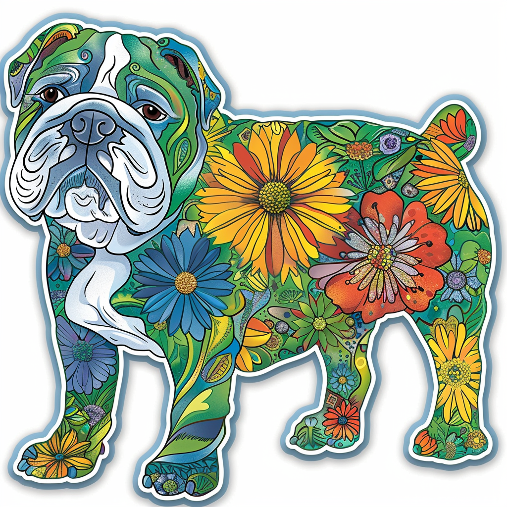Bulldog Dog majestic Expressive surreal Vinyl Decal Sticker for Car, Laptop, Tumbler and more # F017592