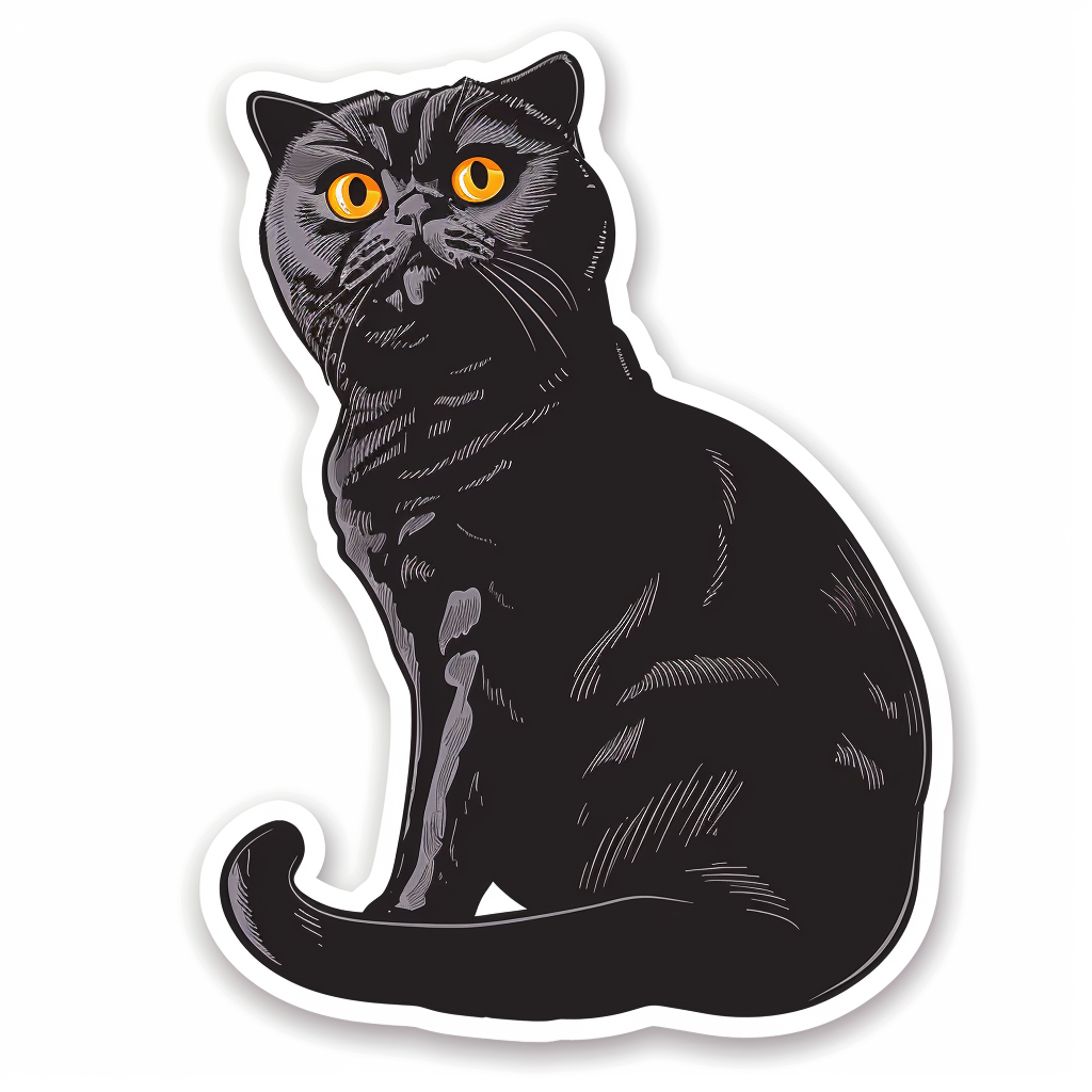 Scottish Fold cat Vinyl Decal Sticker for Car, Laptop, Tumbler and more # F08031
