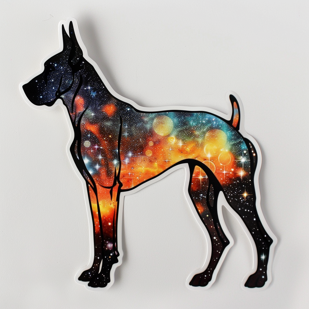 Great Dane Dog Expressive surreal Vinyl Decal Sticker for Car, Laptop, Tumbler and more # F022751