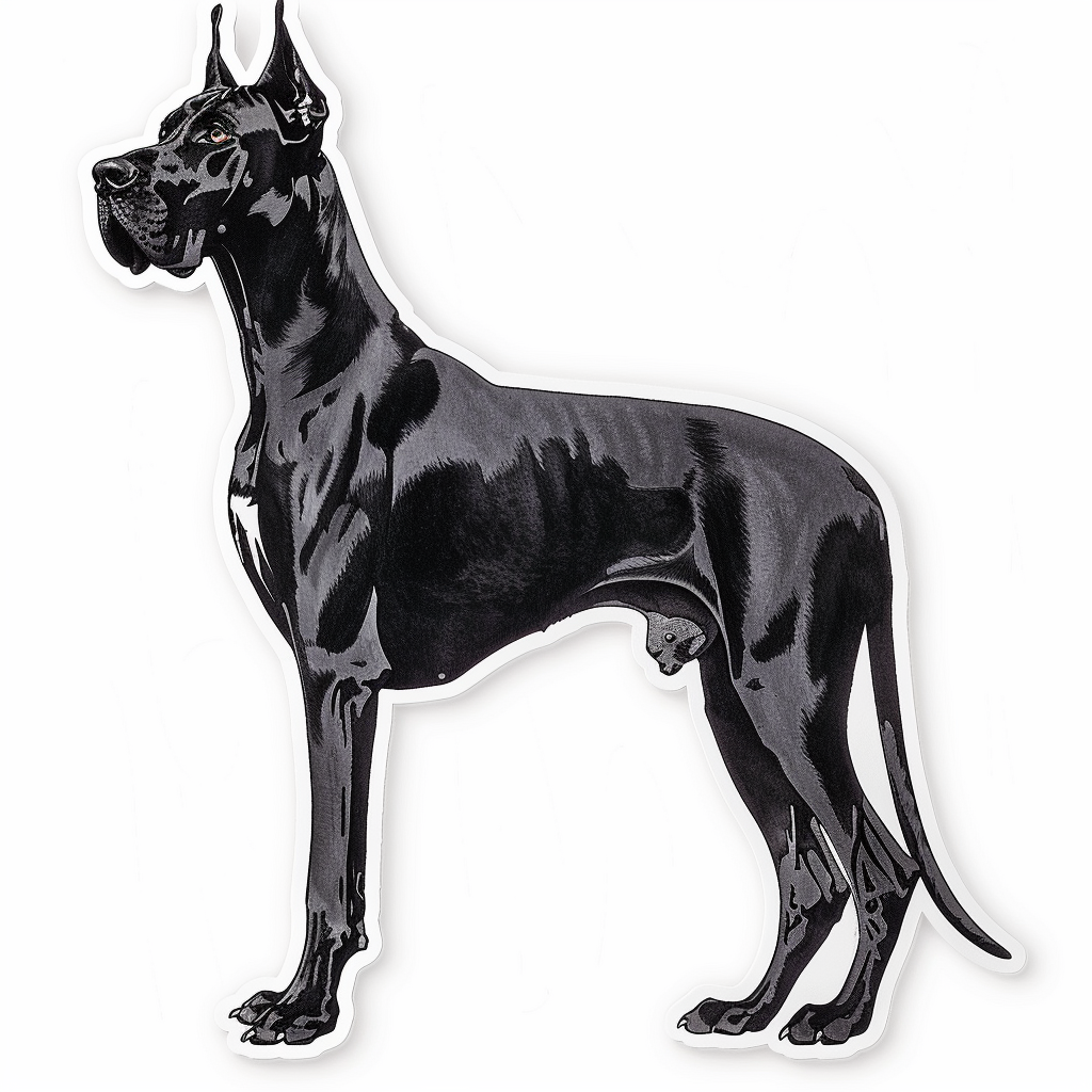 Adorable Great Dane Dog Expressive surreal Vinyl Decal Sticker for Car, Laptop, Tumbler and more # F017738