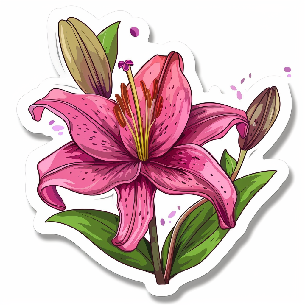 Lily flower majestic Expressive surreal Vinyl Decal Sticker for Car, Laptop, Tumbler and more # F023287