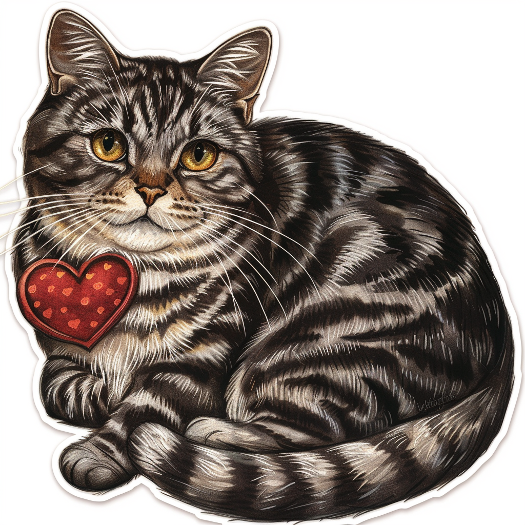 American Shorthair Cat majestic Expressive surreal Vinyl Decal Sticker for Car, Laptop, Tumbler and more # F018845