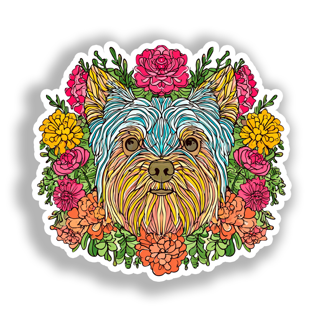 Yorkshire Terrier Dog Vinyl Decal Sticker for Car, Laptop, Tumbler and more # A017160-4" x 4"